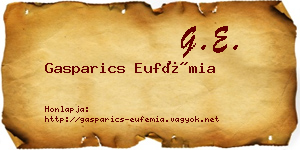 Gasparics Eufémia névjegykártya
